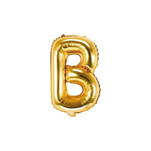 Betű lufi 16" 40cm arany fólia betű, B betű, levegővel tölthető