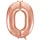 Számos lufi 34" 86cm óriás Rosegold szám, számjegy 0