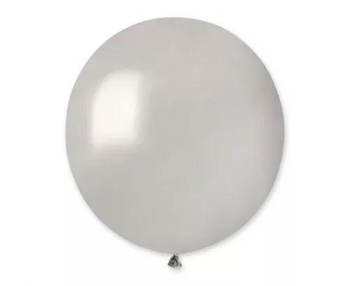 Gömb lufi 19" (48cm-es) léggömb, Ezüst