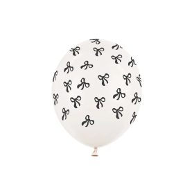 Latex lufi 11" 30 cm, 6 db rózsaszín lufi, masni