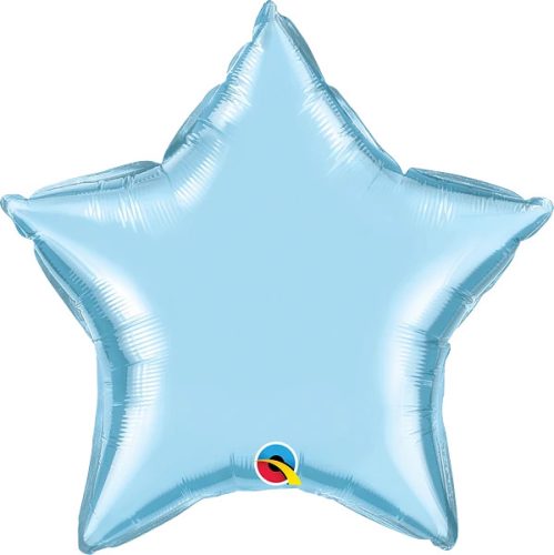 Egyszínű csillag fólia lufi 20" 50cm Pearl Light Blue, gyöngyház világoskék csillag 