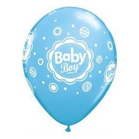 Mintás latex lufi 11" 28cm 6db Baby boy, 17803