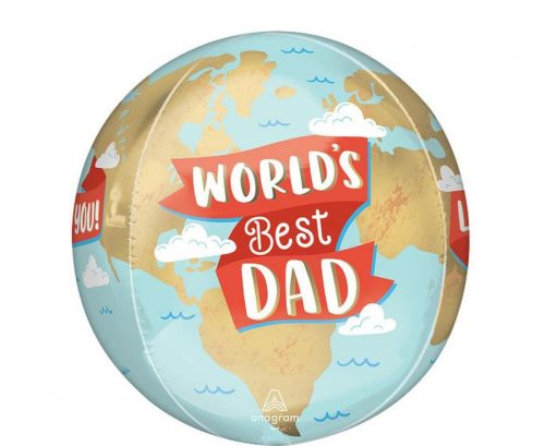 Fólia gömb lufi 16" 40cm Orbz, World's Best Dad