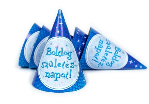 Csákó Boldog Születésnapot! 6db, Kék