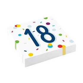 Szalvéta 33x33cm 18-as számmal, 20db, Konfetti mintás