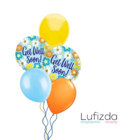  Héliumos luficsokor Get well soon - INGYENES KISZÁLLÍTÁSSAL