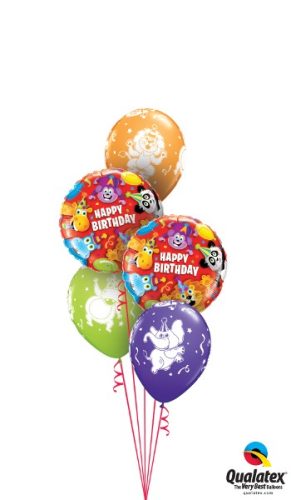 Héliumos luficsokor szülinapra, cirkusz, Happy Birthday - INGYENES KISZÁLLÍTÁSSAL