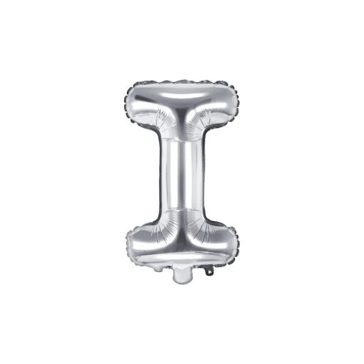 Betű lufi 16" 40cm ezüst fólia betű, I betű, levegővel tölthető