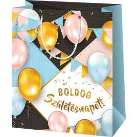 Dísztasak, óriás, álló, lufis, Boldog születésnapot! 