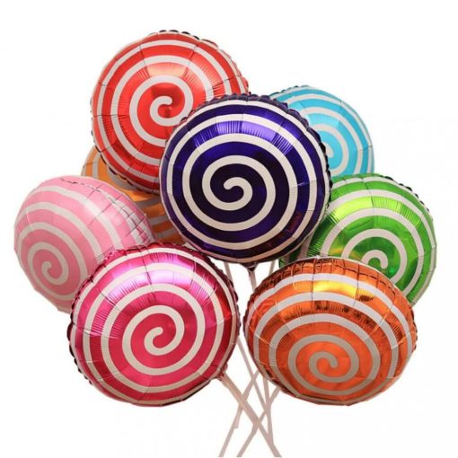 Candy, nyalóka, cukorka fólia lufi 18" 45cm Lollipop, héliummal töltve