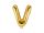 Betű lufi 14" 35cm arany fólia betű, V betű, levegővel tölthető