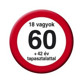   Kitűző számos, Sebességkorlátozó számmal, 60-as, 33800