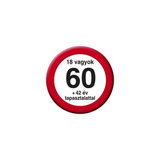 Kitűző számos, Sebességkorlátozó számmal, 60-as, 33800