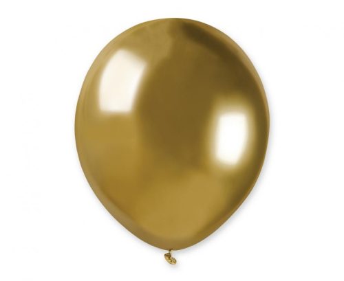 GEMAR Latex kisméretű dekor lufi 5" (13cm) Shiny, Chrome arany, 100db/cs