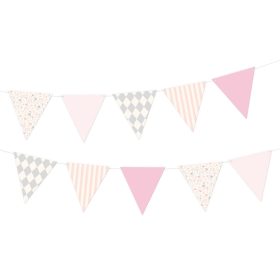   Zászlófüzér Dekoráció Babaszületésre, Baby Girl, 190x17cm-es