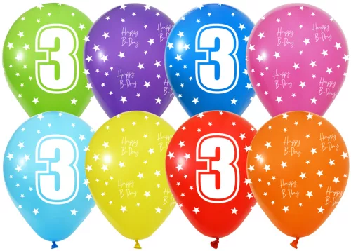 BALONEVI lufi, 12" 30cm, 50db/cs, 3-as számmal