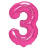 Számos lufi 34" 86cm óriás Rózsaszín szám 3-as