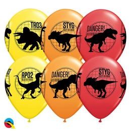 Mintás latex lufi 11" 28cm 6db dinós, Jurassic World, 80790