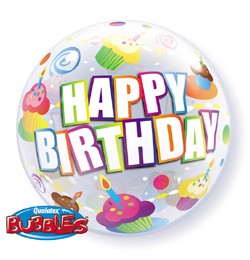 Szülinapi Bubbles lufi 22" 56cm   Happy Birthday