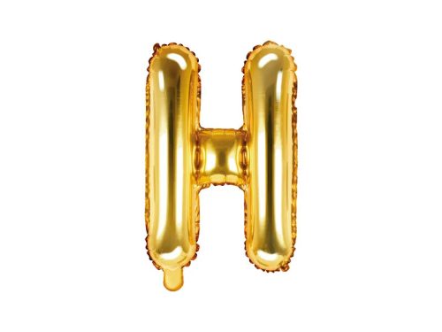 Betű lufi 14" 35cm arany fólia betű, H betű, levegővel tölthető