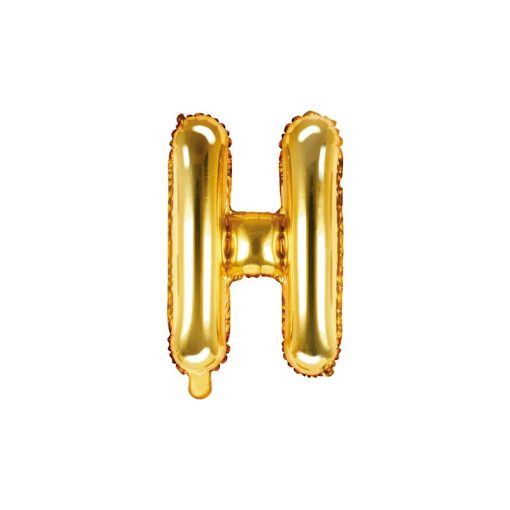 Betű lufi 16" 40cm arany fólia betű, H betű, levegővel tölthető