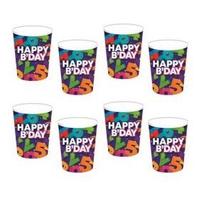 Papírpohár Happy Bday 2,5dl, 8db 