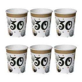 Papírpohár 30-as számmal, 250ml 6db, Elegáns, 23384