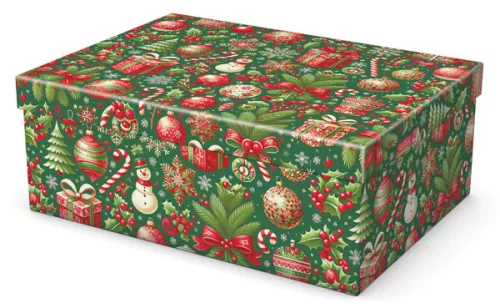 Karácsonyi díszdoboz, T4, 32x23x12 cm