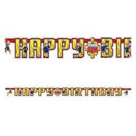 Betűfüzér Happy Birthday felirat, Sam a tűzoltó