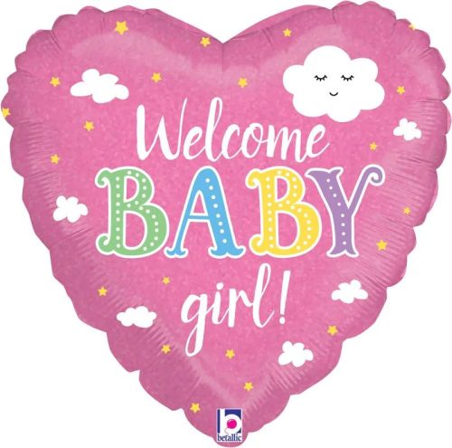 Fólia lufi babaszületésre 18" 45cm - Welcome Baby girl