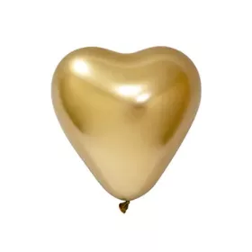 BALONEVI lufi 12" 30cm 50db/csomag, Króm Arany szív