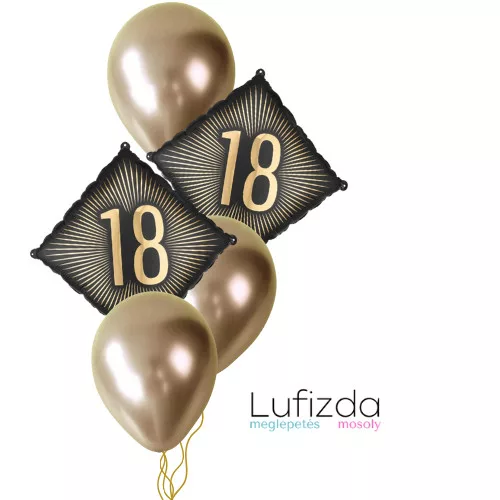 Héliumos luficsokor szülinapra - 18-as - INGYENES GLS szállítással