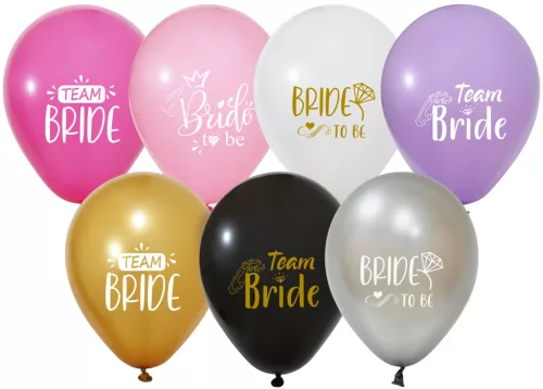 BALONEVI Latex lufi, 12" 30cm, 50db/cs, Bride To Be