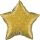 Egyszínű csillag fólia lufi 20" 50cm Glitteres Csillogó Gold/Arany Csillag, 88925 