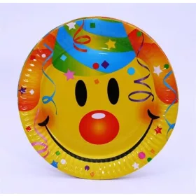 Papírtányér Smiley 23cm 6db