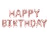 Happy Birthday felirat, Rosegold 16" fólia betűk, csak levegővel tölthető