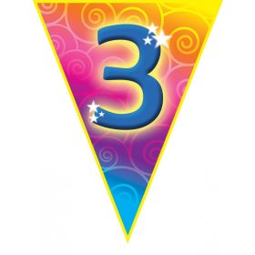 Zászlófüzér 3-as számmal, 5m,