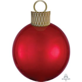   Fólia gömb lufi 20" 50cm Orbz, karácsonyfa gömb, piros, 4040401