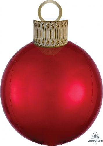 Fólia gömb lufi 20" 50cm Orbz, karácsonyfa gömb, piros, 4040401