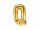 Betű lufi 14" 35cm arany fólia betű, Q betű, levegővel tölthető