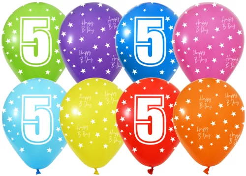 BALONEVI lufi, 12" 30cm, 50db/cs, 5-ös számmal