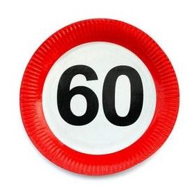   Papírtányér sebességkorlátozó 60-as számmal 23cm 6db, 20703