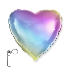 Óriás lufi 36" 91cm szivárvány szív