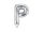 Betű lufi 16" 40cm ezüst fólia betű, P betű, levegővel tölthető