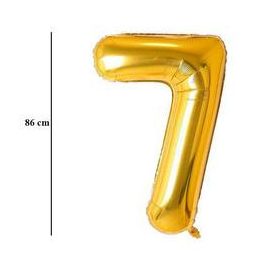   Számos lufi 34" 86cm óriás Arany szám, számjegy 7-es