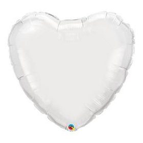 Óriás lufi 36" 91cm Fehér szív, 12668