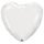 Óriás fólia lufi 36" 91cm fehér szív, 12668, héliummal töltve