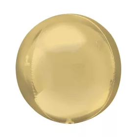   Egyszínű gömb lufi 16" 40cm, Whitegold Fehérarany Orbz