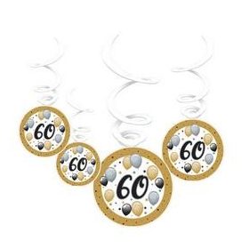 Függő dekoráció, 60-as, 6db, Elegáns, 23049