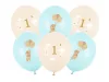 szám, számos lufi 11" 28cm 6db 1-es szám lufi, Blue Mix